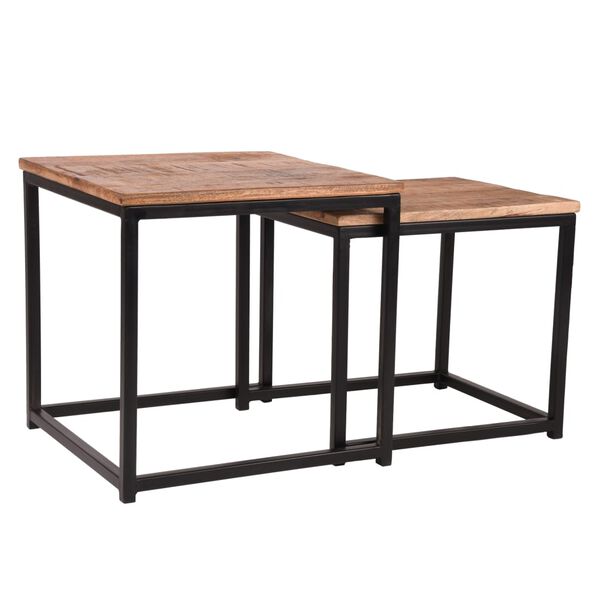 LABEL51 Ensemble de 2 tables basses Frisk bois/noir