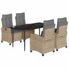 vidaXL Ensemble &agrave; manger de jardin coussins 5 pcs m&eacute;lange beige rotin