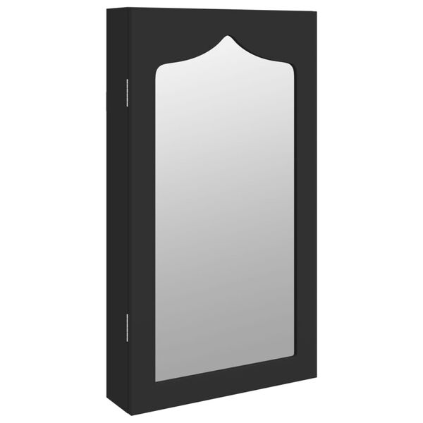 vidaXL Armoire à bijoux avec miroir murale noir 37,5x10x67 cm
