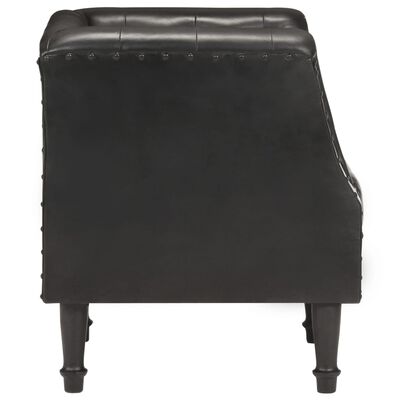 vidaXL Fauteuil Noir Cuir véritable