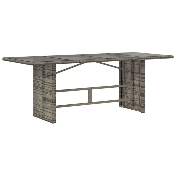 vidaXL Ensemble &agrave; manger de jardin et coussins 7 pcs gris rotin