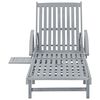 vidaXL Chaise longue de jardin Gris Bois d'acacia solide