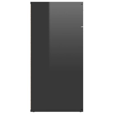 vidaXL Buffet noir brillant 80x36x75 cm bois d'ingénierie