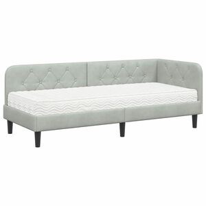 vidaXL Cadre de lit d'angle Gris clair 80 x 200 cm Velours