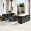 vidaXL Ensemble de canap&eacute; de jardin avec coussin 12 pcs Noir polyrotin