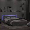 vidaXL Cadre de lit avec t&ecirc;te de lit et LED gris b&eacute;ton 150x200 cm