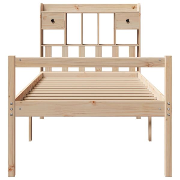 vidaXL Lit biblioth&egrave;que sans matelas 90x190 cm bois de pin massif