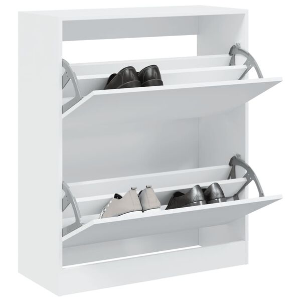 vidaXL Armoire &agrave; chaussures blanc 80x34x96,5 cm bois d'ing&eacute;nierie