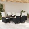 vidaXL Ensemble de salle &agrave; manger pour jardin 7 pcs Noir polyrotin