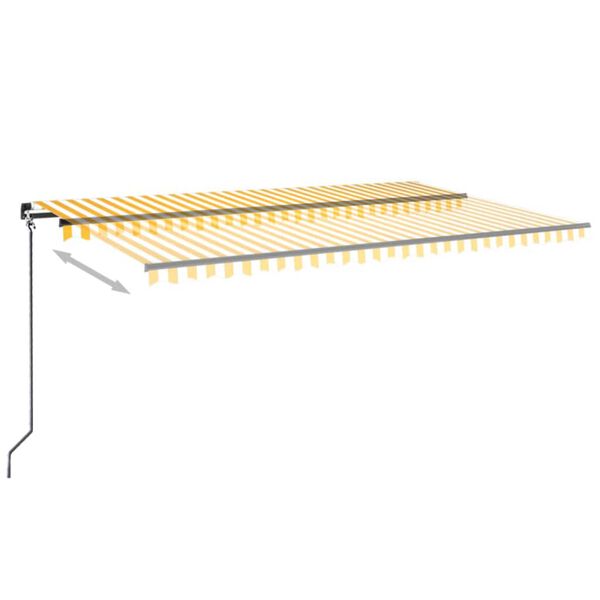 vidaXL Auvent manuel r&eacute;tractable avec LED 500x300 cm Jaune et blanc