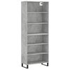 vidaXL Buffet gris b&eacute;ton 69,5x32,5x180 cm bois d'ing&eacute;nierie