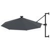 vidaXL Parasol mural de jardin avec LED 300 cm anthracite
