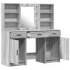 vidaXL Ensemble de table de maquillage avec LED 3 pcs Gris Sonoma