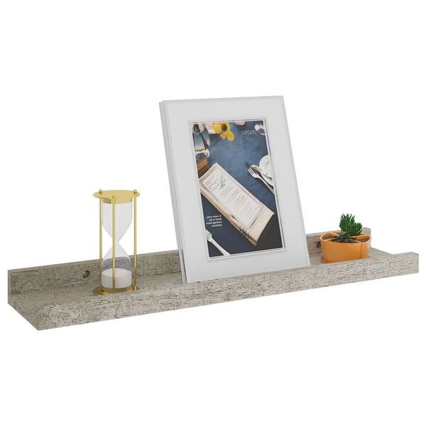 vidaXL &Eacute;tag&egrave;res murales 4 pcs Gris b&eacute;ton 40x9x3 cm