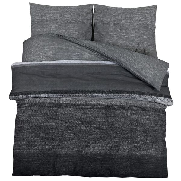 vidaXL Ensemble de housse de couette gris fonc&eacute; 200x200 cm Coton