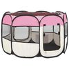 vidaXL Parc pour chiens pliable avec sac de transport Rose 90x90x58 cm