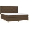 vidaXL Sommier &agrave; lattes de lit matelas et LED Marron fonc&eacute; 160x200 cm