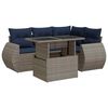 vidaXL Salon de jardin 5 pcs avec coussins gris r&eacute;sine tress&eacute;e acacia