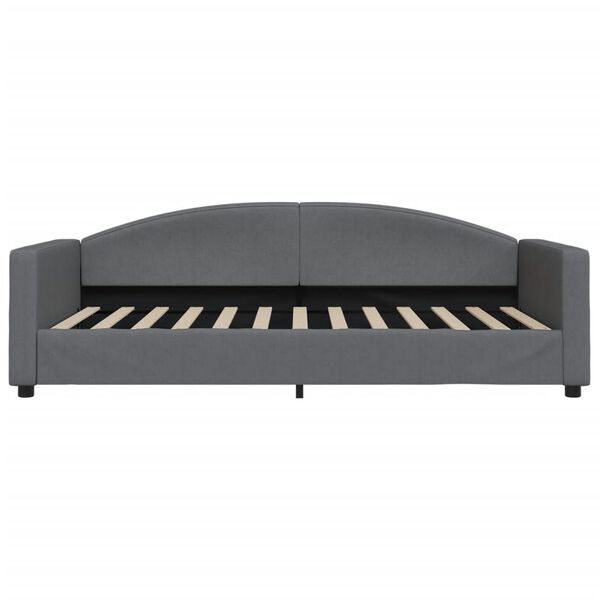 vidaXL Lit de jour avec matelas gris fonc&eacute; 100x200 cm tissu