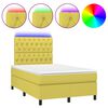 vidaXL Sommier &agrave; lattes de lit et matelas et LED Vert 120x200 cm Tissu