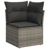 vidaXL Salon de jardin 8 pcs avec coussins gris r&eacute;sine tress&eacute;e