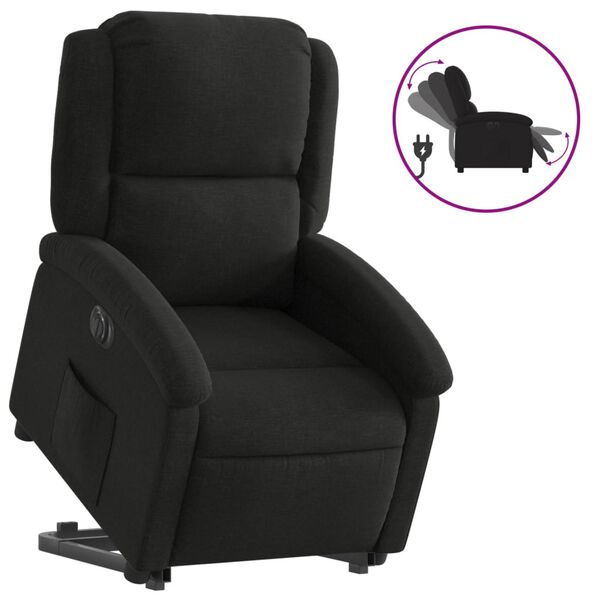 vidaXL Fauteuil inclinable &eacute;lectrique noir tissu
