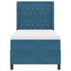 vidaXL Lit &agrave; ressorts avec matelas avec LED Bleu 100 x 200 cm Velours