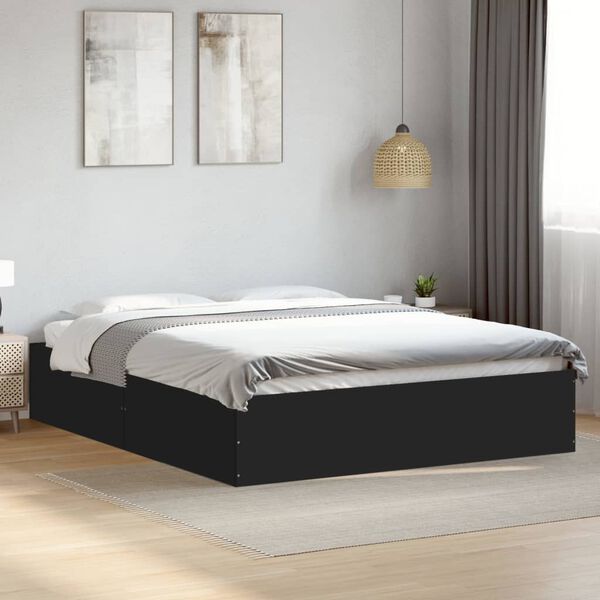 vidaXL Cadre de lit sans matelas noir 150x200 cm