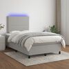 vidaXL Sommier &agrave; lattes de lit matelas LED gris clair 120x190 cm tissu