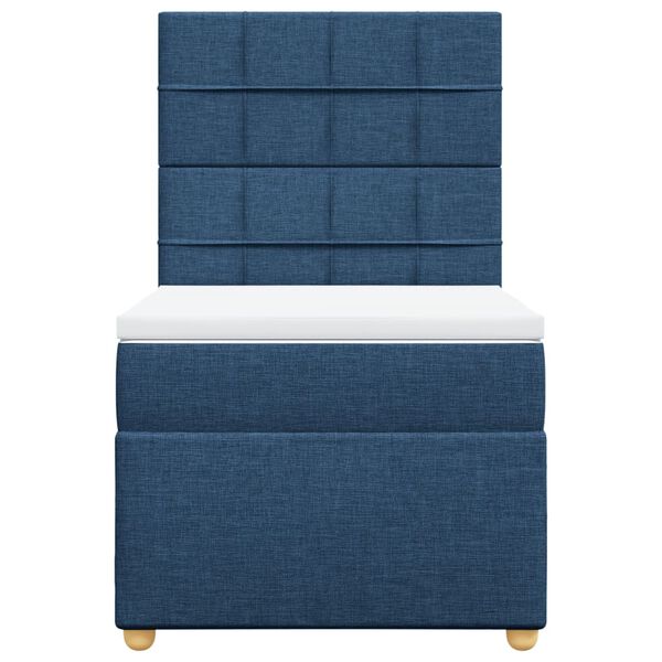vidaXL Sommier &agrave; lattes de lit avec matelas Bleu 90x190 cm Tissu