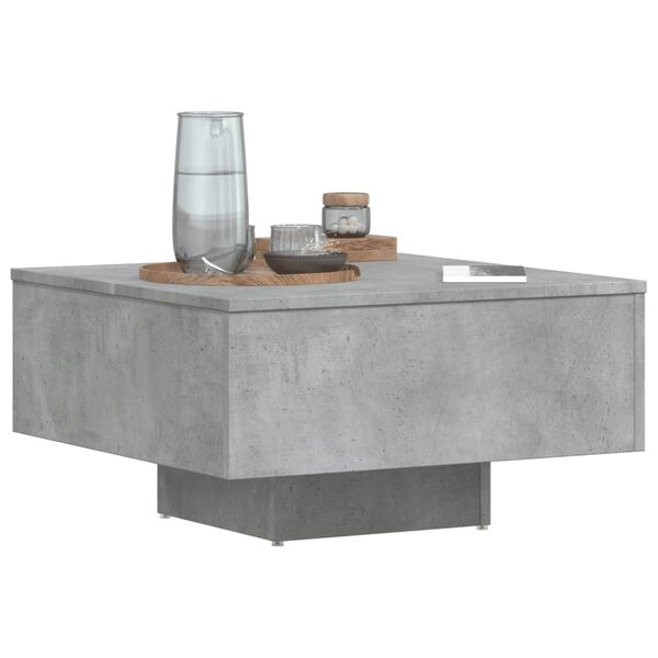 vidaXL Table basse gris b&eacute;ton 60x60x31,5 cm bois d'ing&eacute;nierie