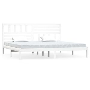 vidaXL Cadre de lit sans matelas blanc bois massif de pin 200x200 cm