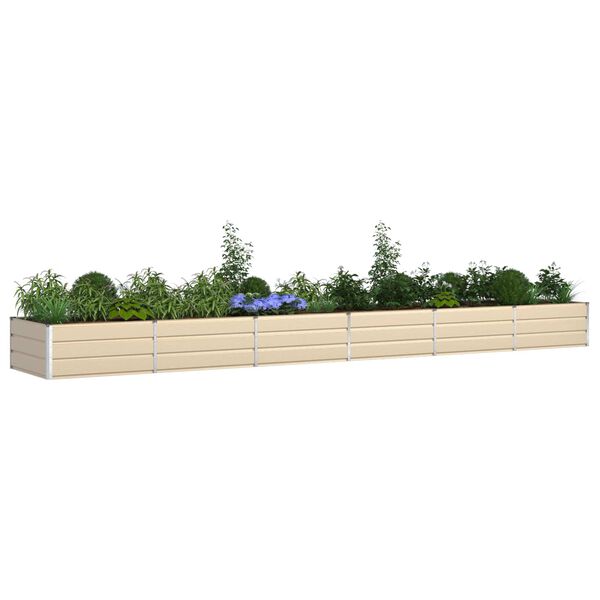 vidaXL Jardini&egrave;re Ivoire 195 x 100 x 45 cm Acier galvanis&eacute;