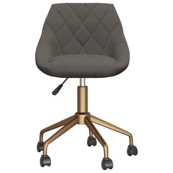 vidaXL Chaise pivotante &agrave; manger Gris fonc&eacute; Velours