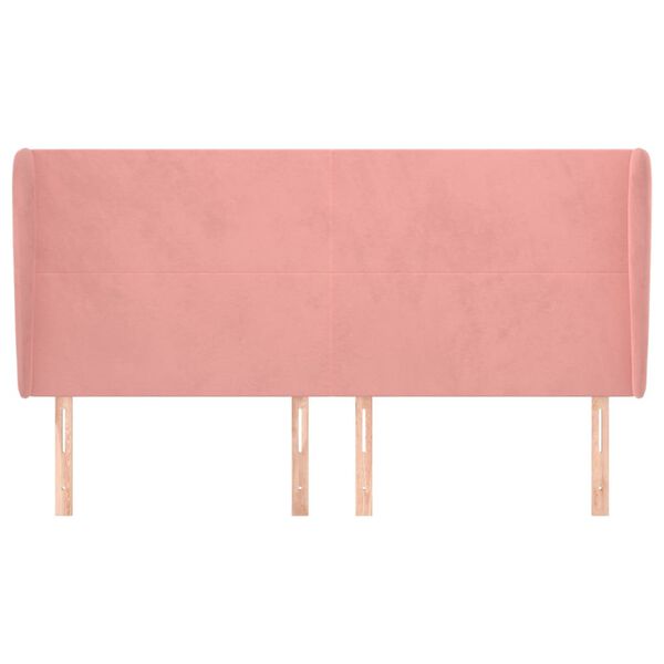 vidaXL T&ecirc;te de lit avec oreilles Rose 203x23x118/128 cm Velours