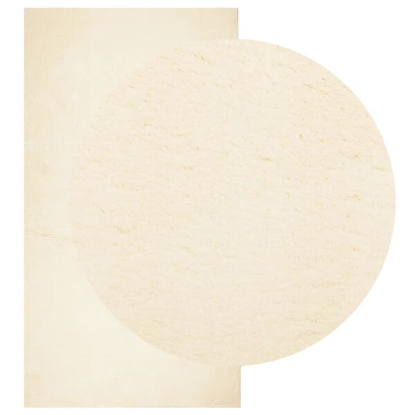 vidaXL Tapis HUARTE &agrave; poils courts doux et lavable cr&egrave;me 80x150 cm