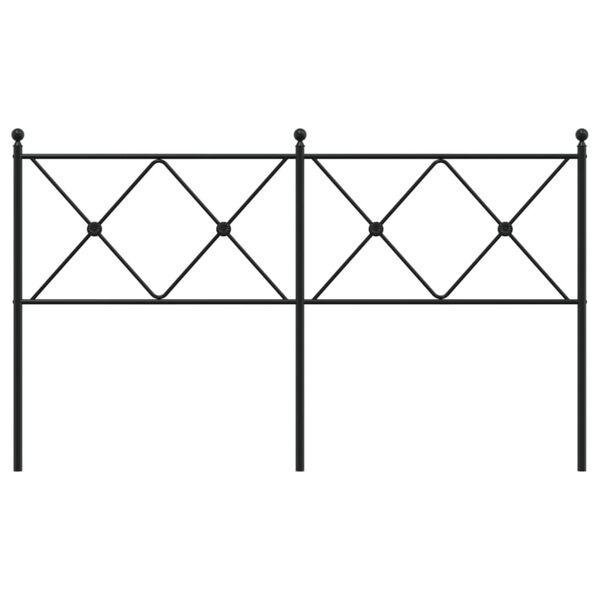 vidaXL T&ecirc;te de lit de remplacement m&eacute;tal noir 150 cm