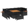 vidaXL Ensemble de canap&eacute; de jardin avec coussin 11 pcs Noir polyrotin