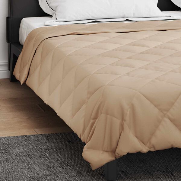 vidaXL Duvet d'&eacute;t&eacute; simple Taupe 220 x 260 cm Microfibre