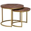 vidaXL Tables basses gigognes 2 pc Marron fonc&eacute; 50 x 50 x 40 cm