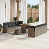 vidaXL Ensemble de canap&eacute; de jardin avec coussin 11 pcs Gris polyrotin