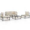 vidaXL Salon de jardin 5 pcs avec coussins anthracite r&eacute;sine tress&eacute;e