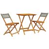 vidaXL Ensemble de bistro 3 pcs gris r&eacute;sine tress&eacute;e et bois massif
