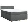 vidaXL Sommier &agrave; lattes de lit avec matelas Gris fonc&eacute; 140x190cm Tissu
