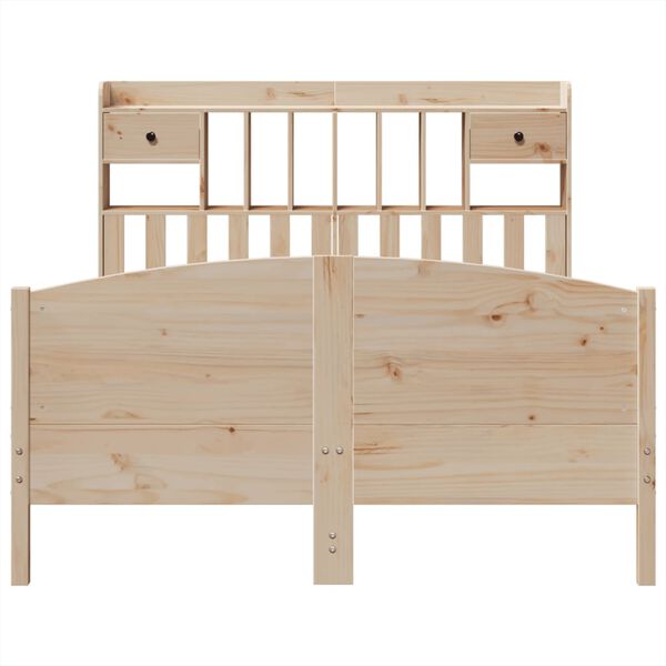 vidaXL Lit biblioth&egrave;que sans matelas 140x200 cm bois massif de pin