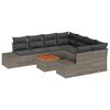 vidaXL Ensemble de canap&eacute; de jardin avec coussin 9 pcs Gris polyrotin