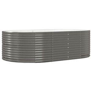 vidaXL Lit sur&eacute;lev&eacute; de jardin Gris 212x140x68cm Acier galvanis&eacute;