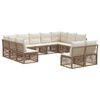 vidaXL Ensemble de canap&eacute; de jardin 11 pc Beige polyrotin