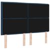 vidaXL T&ecirc;te de lit avec t&ecirc;te de lit Bleu 160 cm Cuir synth&eacute;tique