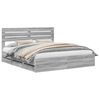 vidaXL Cadre de lit Gris Sonoma 200 x 200 cm Bois Ing&eacute;nierie